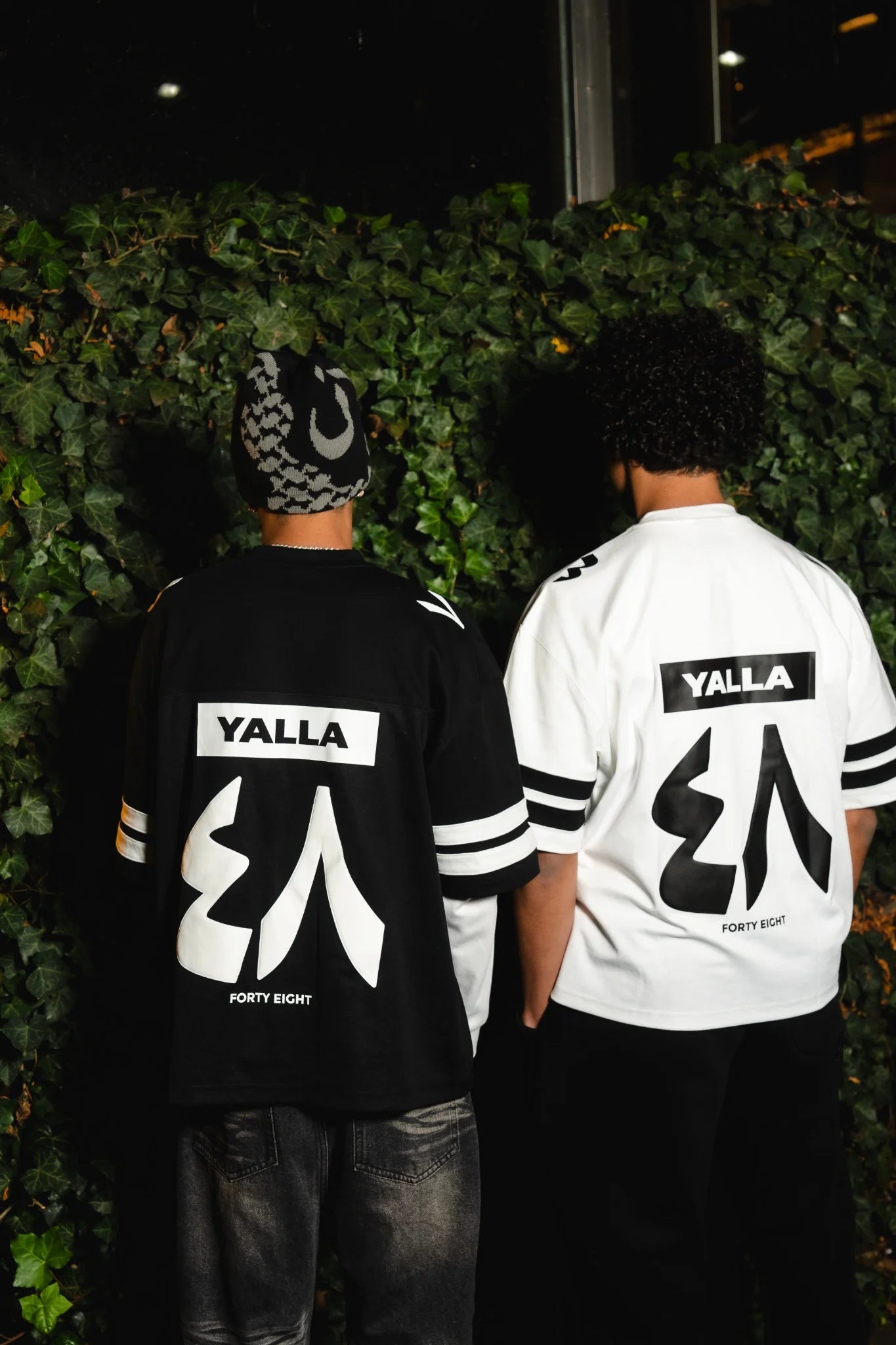 Yalla Apparel FORTY EIGHT White Jersey, embroidered design and sleek silicone patch