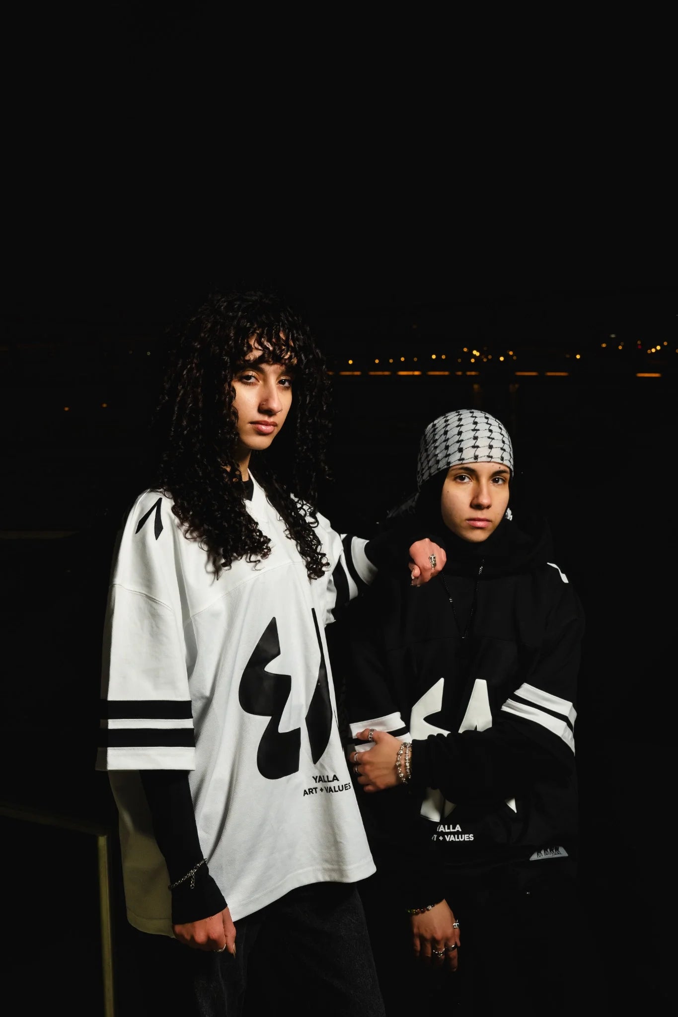 Bold FORTY EIGHT White Jersey by Yalla Apparel, a cultural streetwear statement with Arabic design