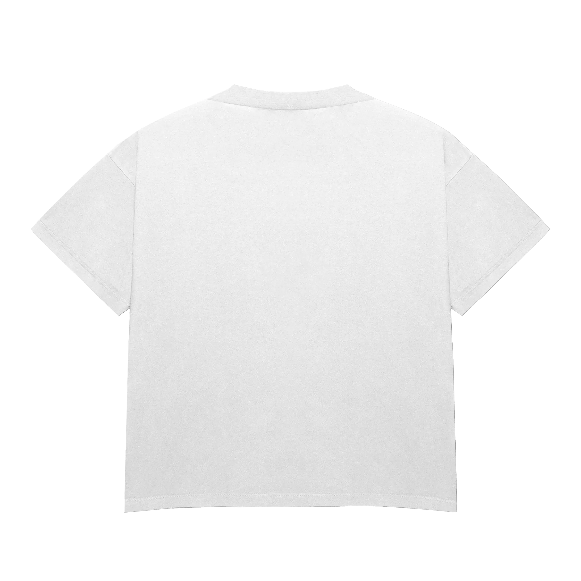 Back view of the Stamp Tee, showcasing a clean, minimalistic design to complement the detailed front print.